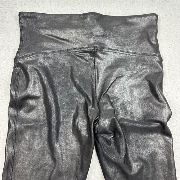 Spanx Faux‎ Leather Leggings Women's Medium Black Slimming Lifting - Picture 8 of 11